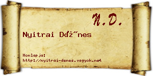 Nyitrai Dénes névjegykártya
