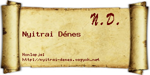 Nyitrai Dénes névjegykártya